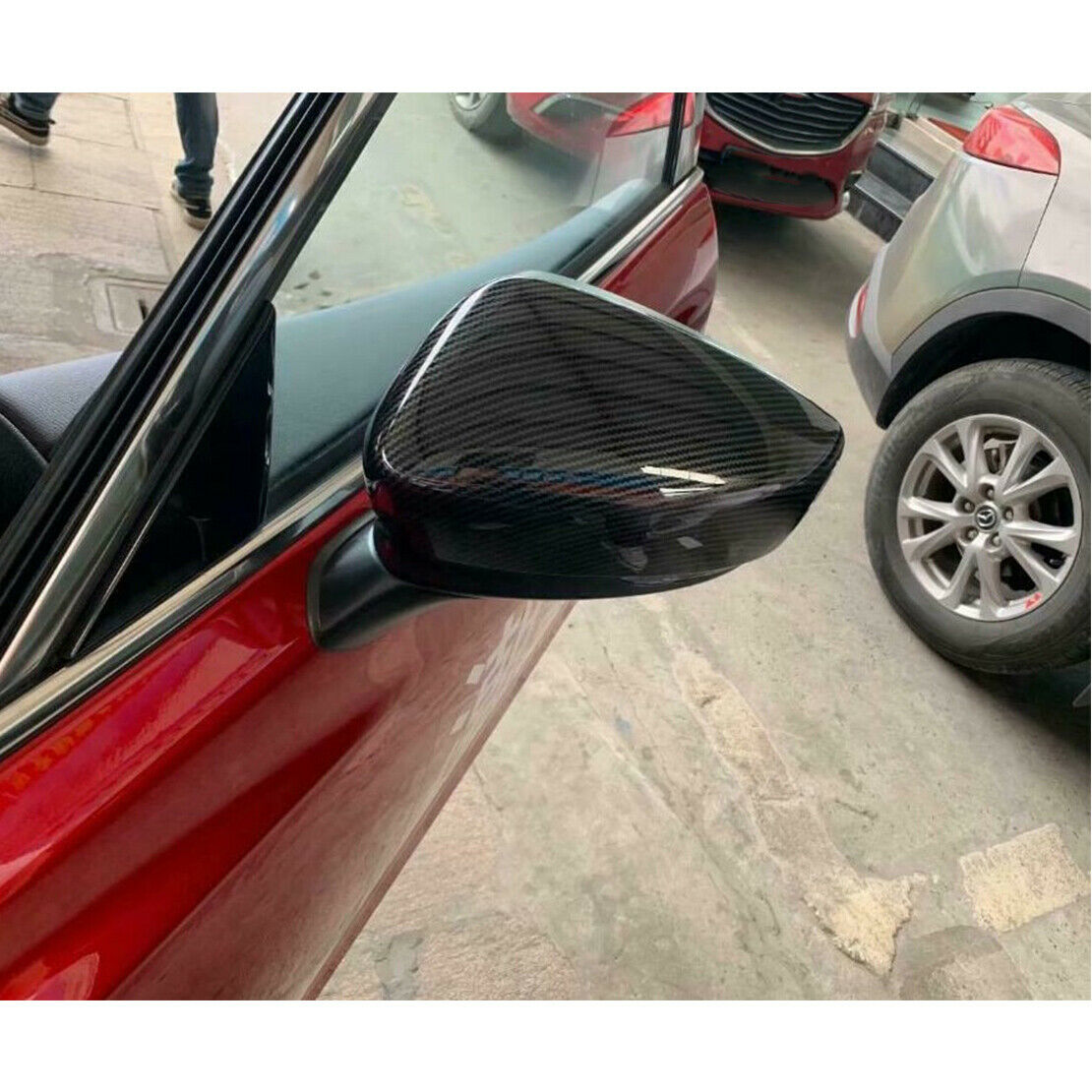 Car Pair Door Side Wing Rearview Mirror Cover Cap fit for Mazda 6 Atenza 19-20