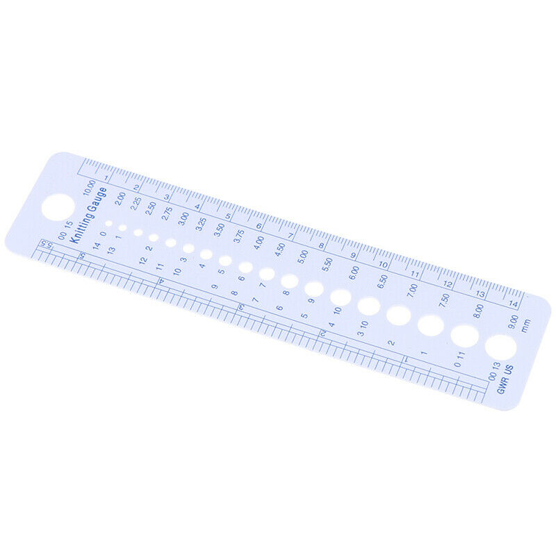 2-10mm Sew Ruler Tools Knitting Needle Gauge Inch cm Ruler Measure Sewing.l8