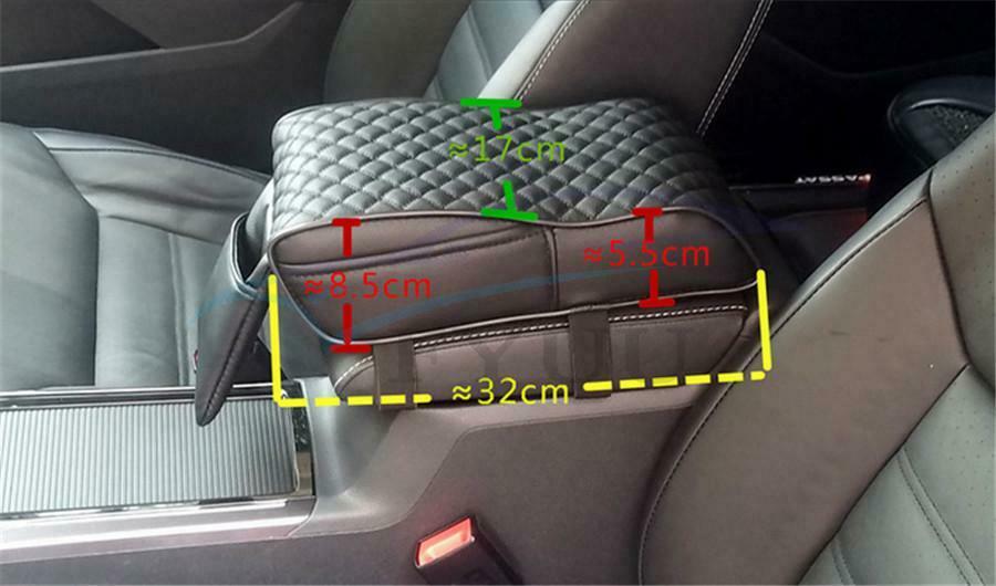 Universal Car Armrest Box Mat PU Leather Armrest Pad Armrest Top Mat Liner Black