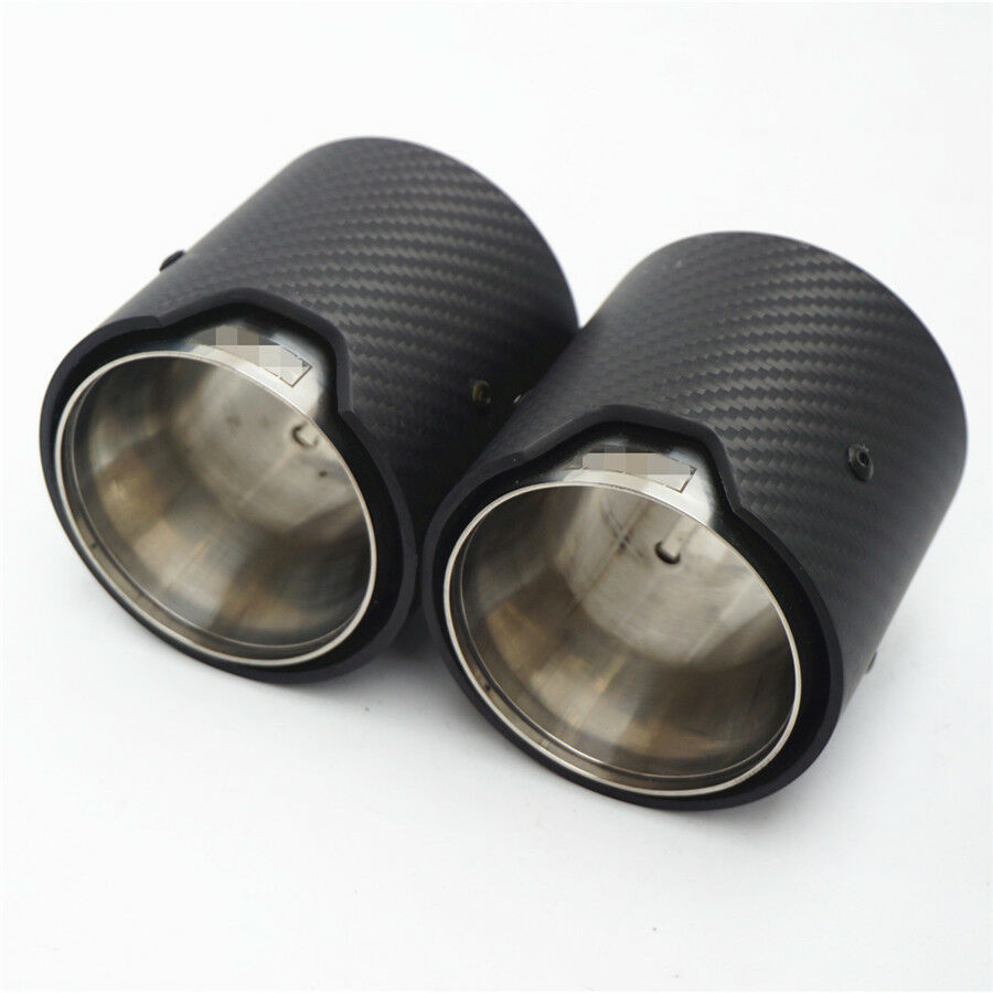 Real Carbon Fiber Exhaust Pipe Trim Tip OUTLET: 93mm 3.66inch INLET:60mm 2.4inch