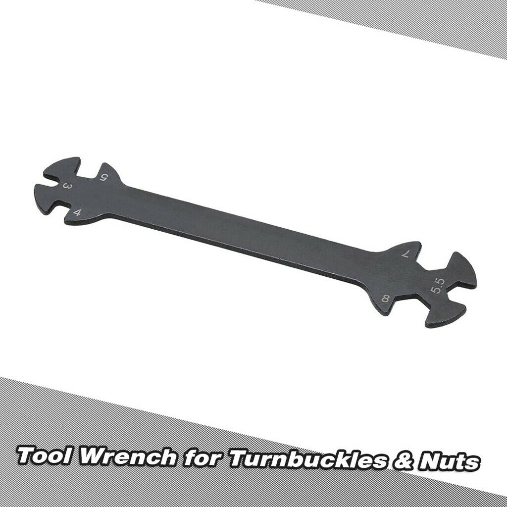 Black Durable Tool Wrench 3/4/5/5.5/7/8mm For RC Car Truck Turnbuckles Nuts