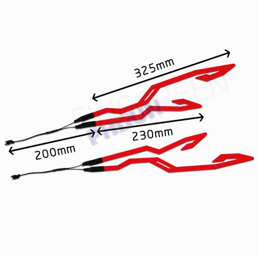 Motorcycle Bike Helmet Led Light Strip Kit Bar 3 Modes Red Cold Light Decoration