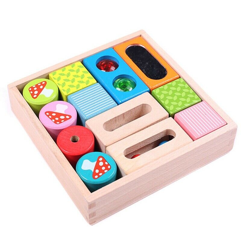 Kids Toys Sound Color Sense Blocks Wooden Enlightening Stacking Blocks ChildZ7U6