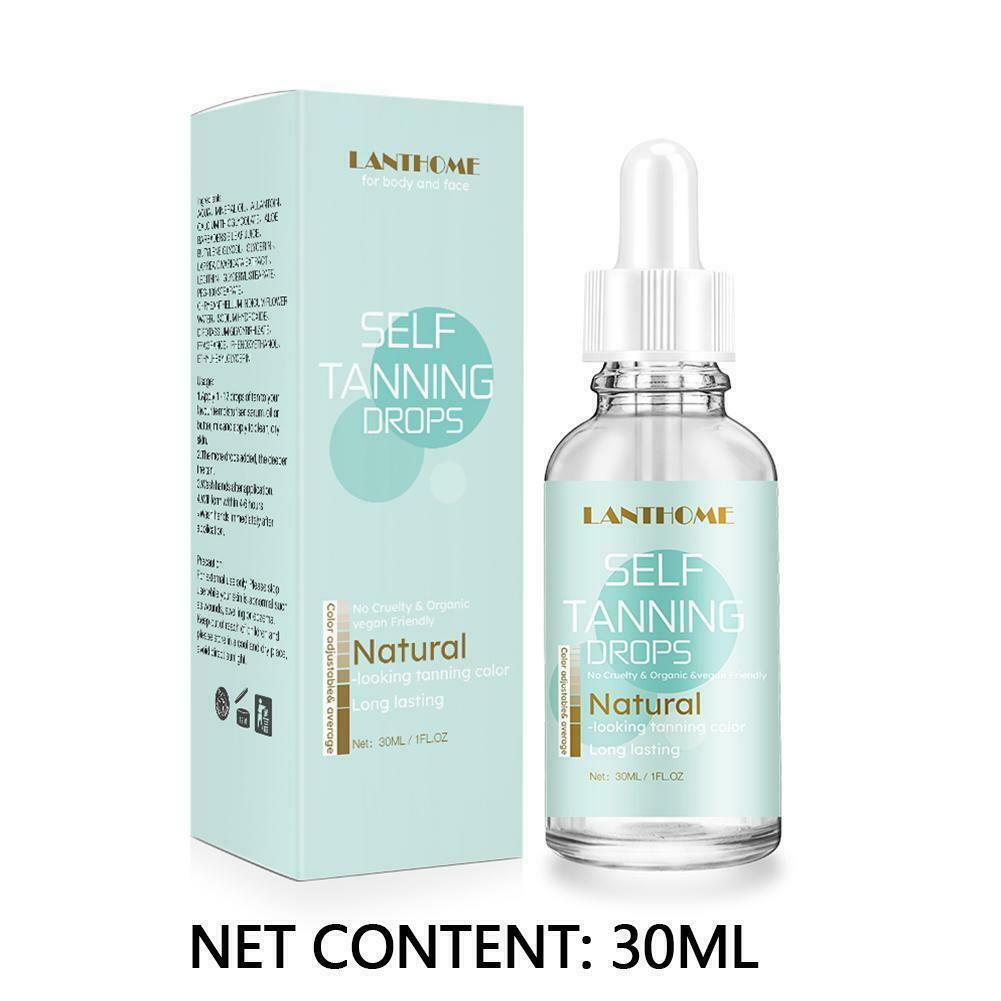 30ml Self Tanning Drops Body Face Tan Oil Natural Looking Color Men Woman