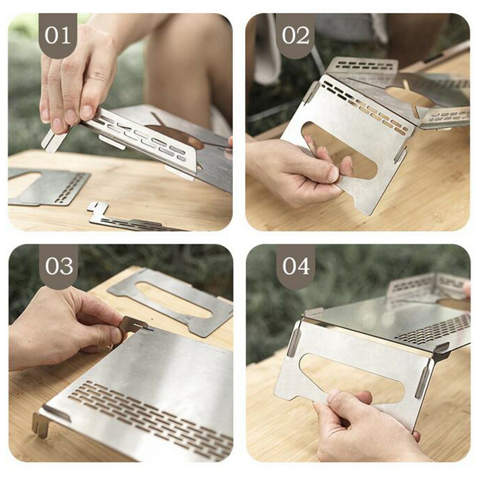 Portable Folding Stove Table Camp Stand Holder Hiking Backpacking Picnic
