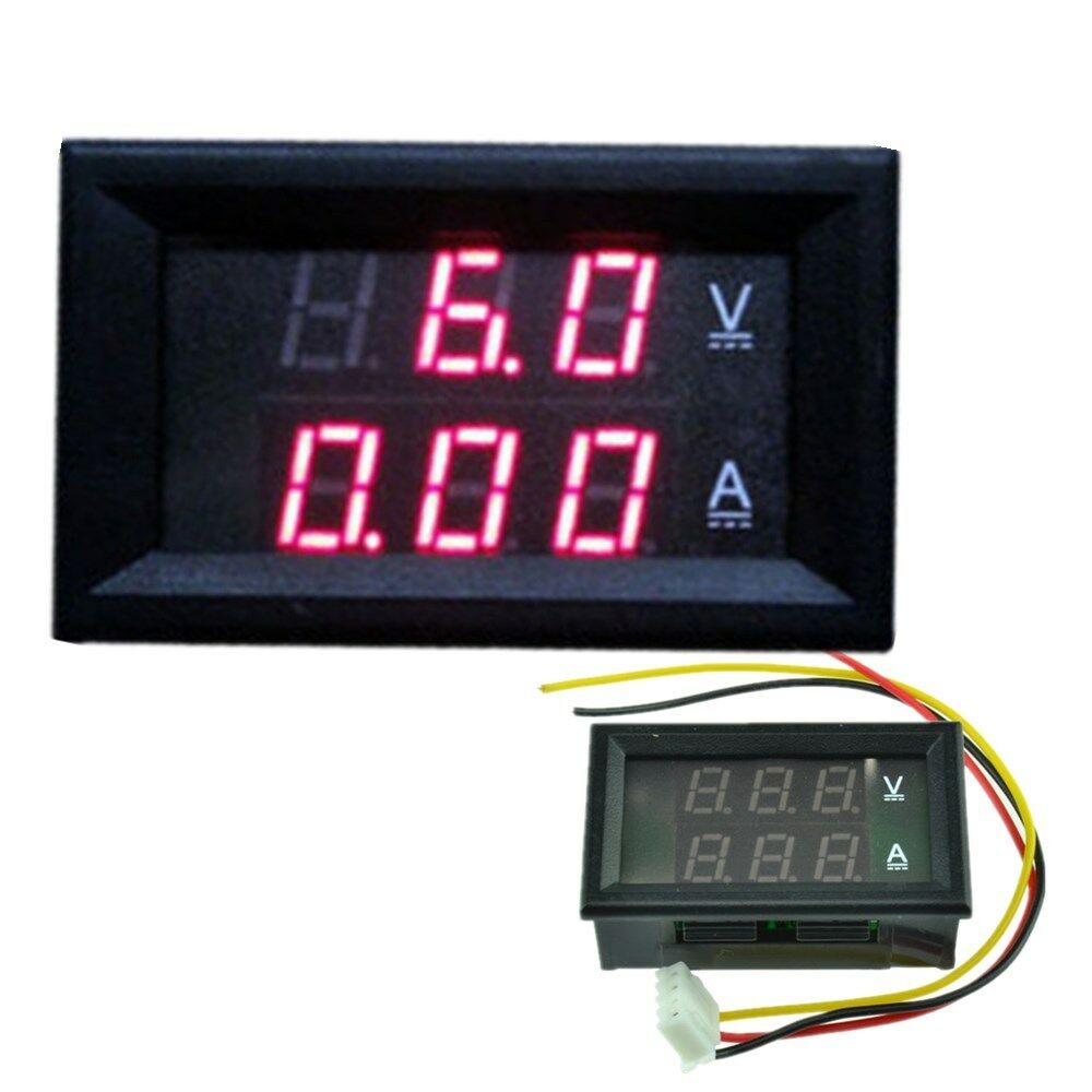 DC 4.5-30V 0-50A Red Led Dual Panel Voltmeter Volt AmMeter with 50A 75mV Shunt