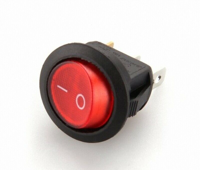 5Pcs Rotundity SPST ON/OFF Lighted Snap In Rocker Switch