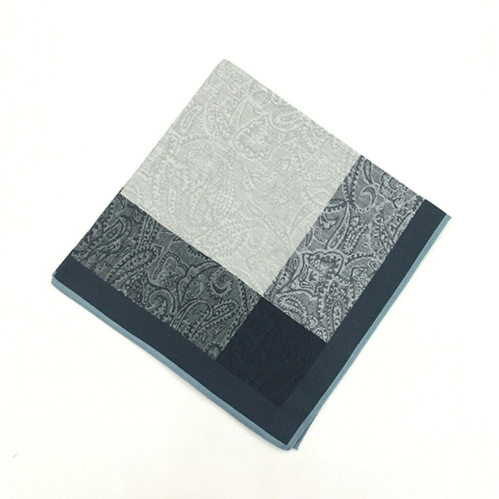 3 PCS Jacquard Pattern Handkerchiefs Cotton Pocket Square Hankies 16x16"