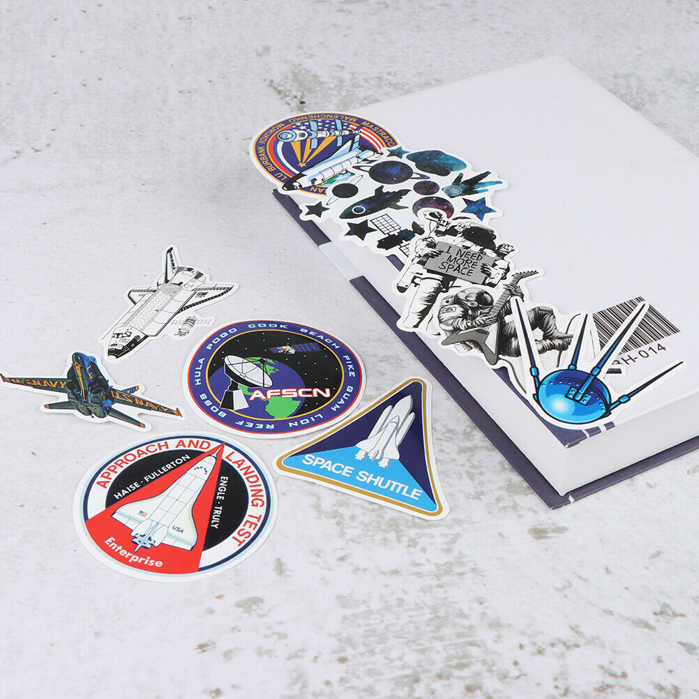 34pcs Astronaut Stickers Aircraft Rocket For Luggage Laptop Skateboard St.l8