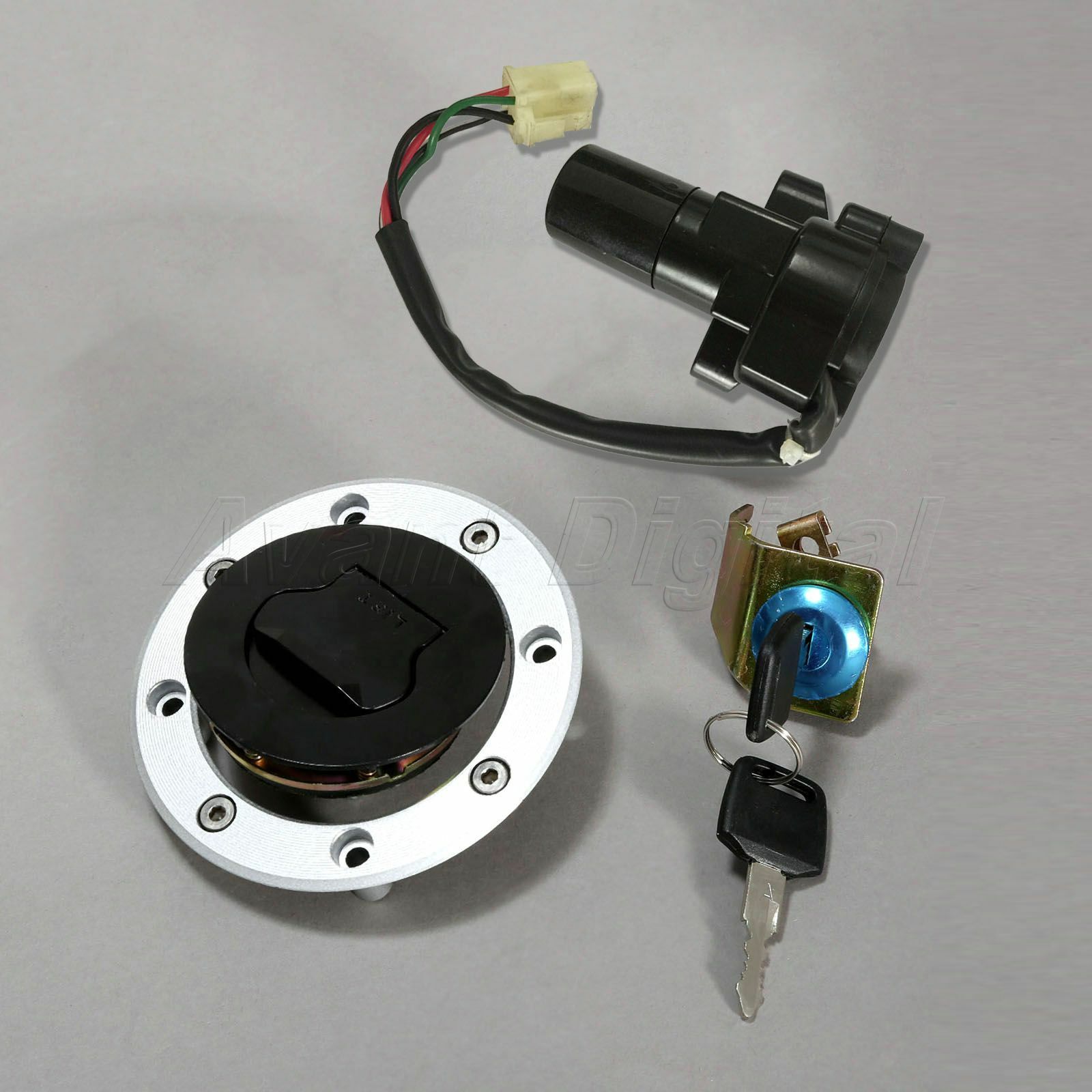 Motorcycle Ignition Switch Fuel Gas Cap Seat Lock Key Set for Suzuki GS500 2008