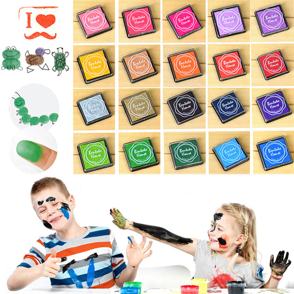 20x DIY Craft Candy Color Finger Print Ink Pad Kids Fashion  for Rubber Stamp BD