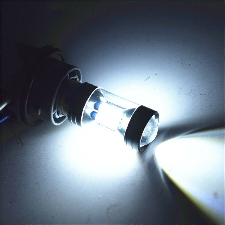 100W 3-Side 22SMD White BA20D Motorcycle Headlight Hi/Lo Beam DRL Driving Light
