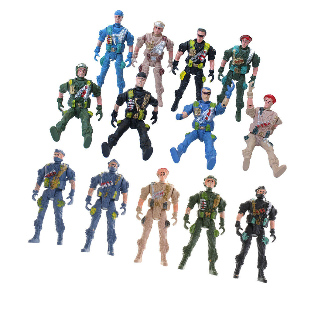 15pcs Plastic Special Force Action Figures 9cm Army Men Soldier Playset