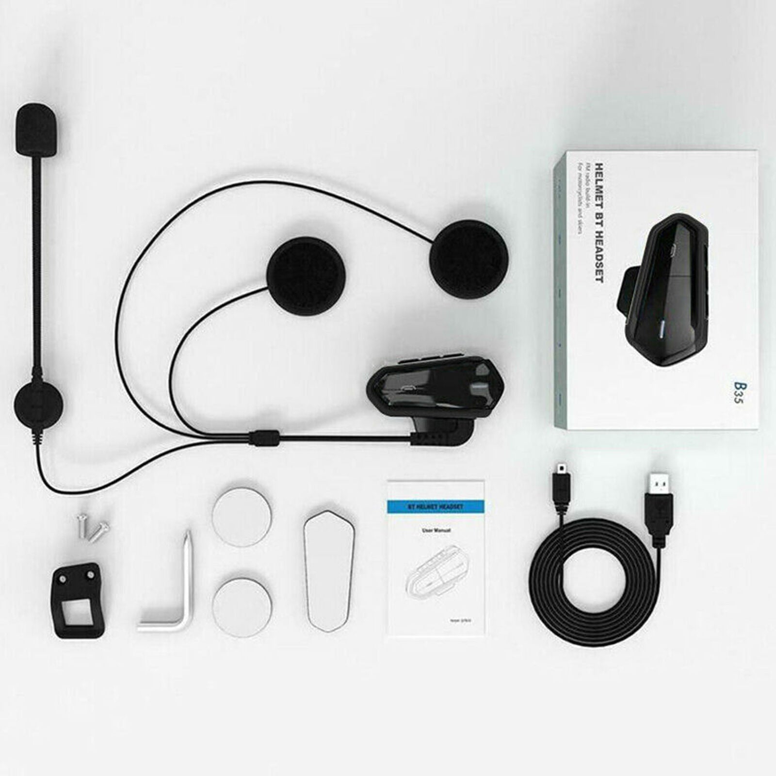 BT-S2 bluetooth Helmet Headset Waterproof Microphone Motorcycle CSR MP3 FM Radio