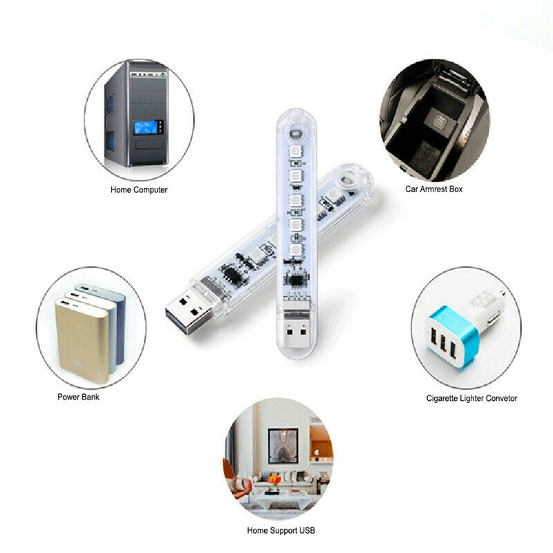 1PC Mini USB 5LED Book Lights Night Light Portable Power Reading La.l8