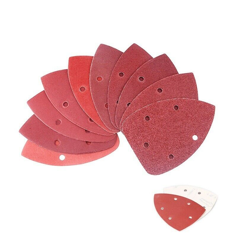 60 Pcs Triangular 5Hole Selfadhesive Sandpaper Hook and Loop Sander Abrasive Too