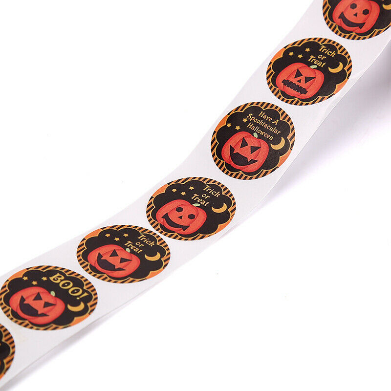 500Pcs/Roll Halloween Pumpkin Decor Labels Seal Stickers DIY Gift Paper S.l8