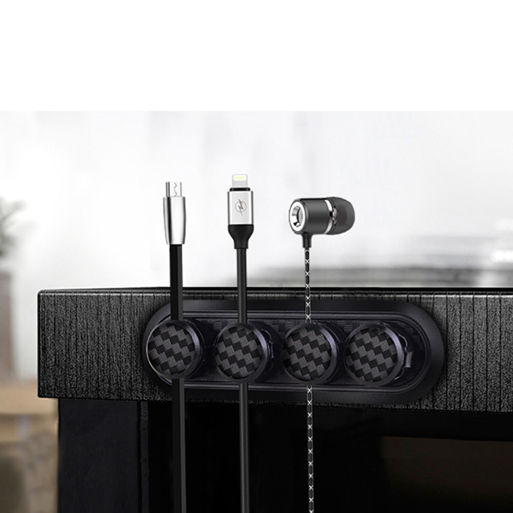 Domestic and car Carbon Fiber Magnetic Cable Organizer USB Cable Management Clip