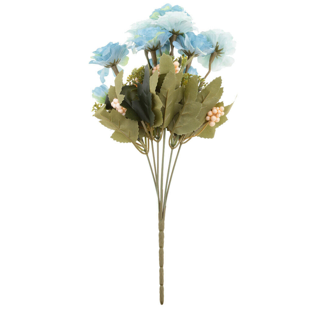 2 Pieces Artificial Silk Flower 5 Heads Bridal Bouquet Wedding Home Decor