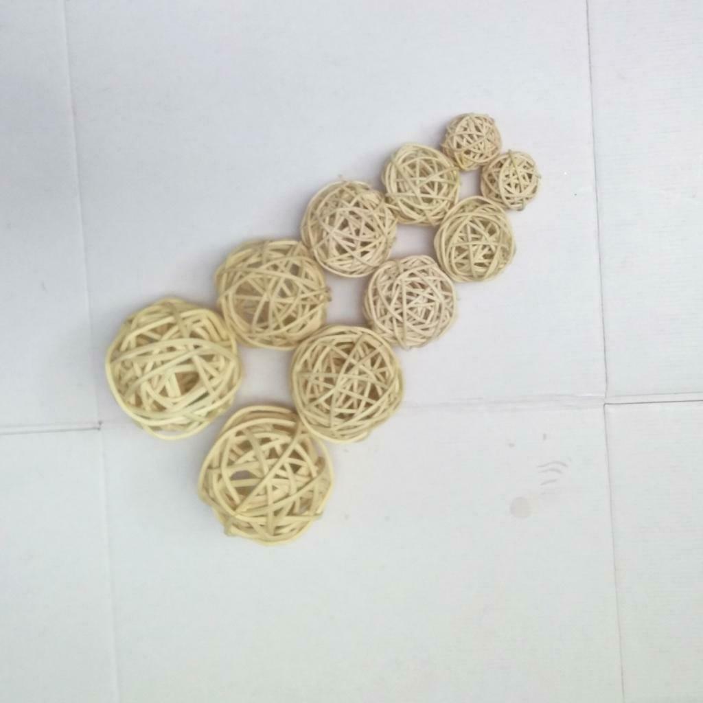 10Pcs     Rattan     Wicker     Ball     Photo     Props  ,   3  -  7cm     Home
