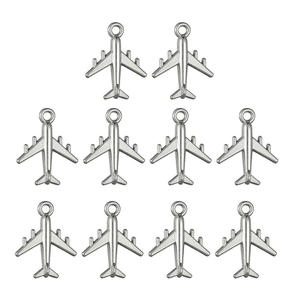 10x Plane Necklace Pendant Bracelet Beads Charms for Making