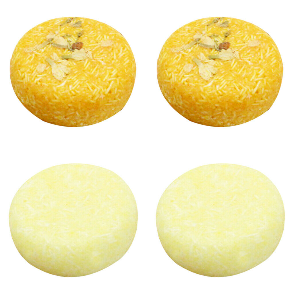 4pcs Handmade Jasmine & Lemon Shampoo Soap Cruelty-Free Prevent Hair Loss
