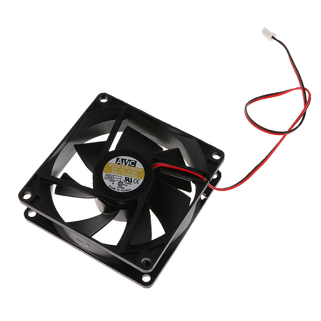 12V Cooling Computer Case Fan 2-Pin DC12V Cooler Fan for Computer 80x80x25mm