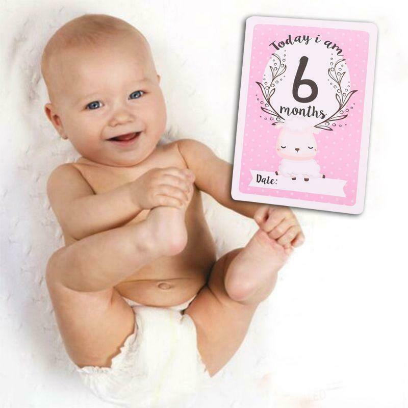 12 Sheet Milestone Photo Sharing Cards Gift Set Baby Age Cards Photography Photo