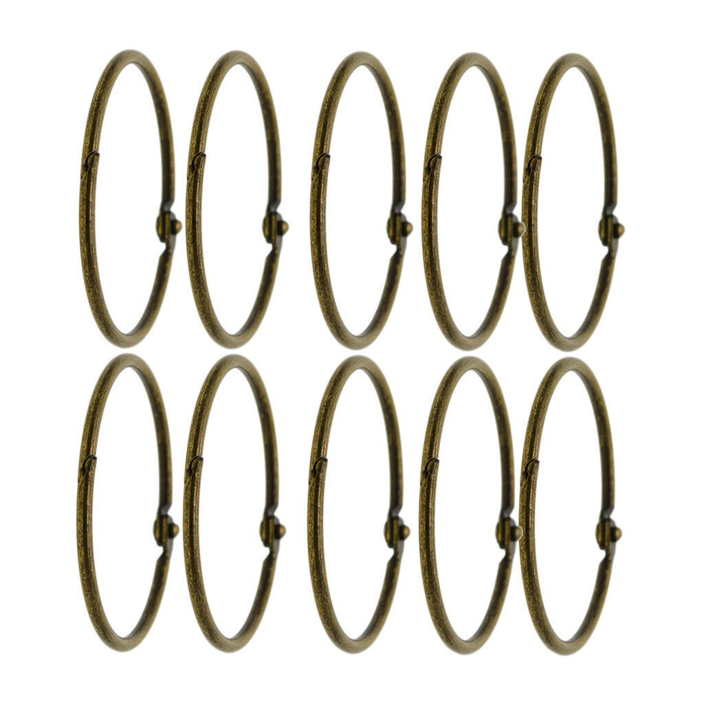 10x Metal Hinged Rings Binder Scrapbook Photo Album Split Ring Keyring 73mm