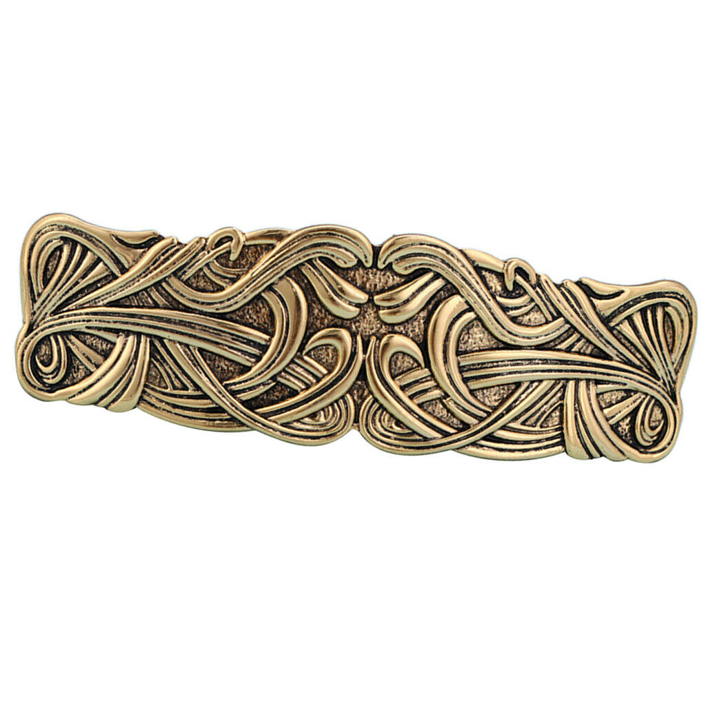 2 Pieces Viking Large Celtic Hairclip Clasp Golden Girl Flower Hair Barrette