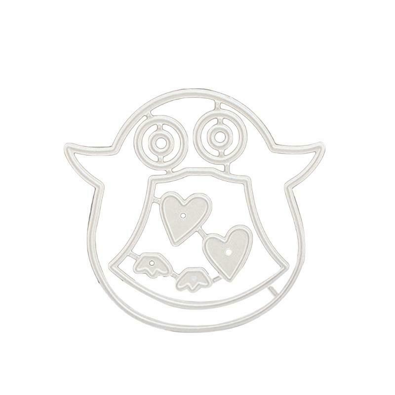 Hollow Out Penuins Heart Metal Cutting Dies Stencil DIY Scrapbooking Template