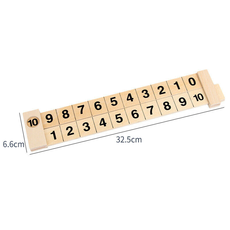 Wooden Math Arithmetic 1-10 Addition Subtract Learning Ruler Kids Education  TL