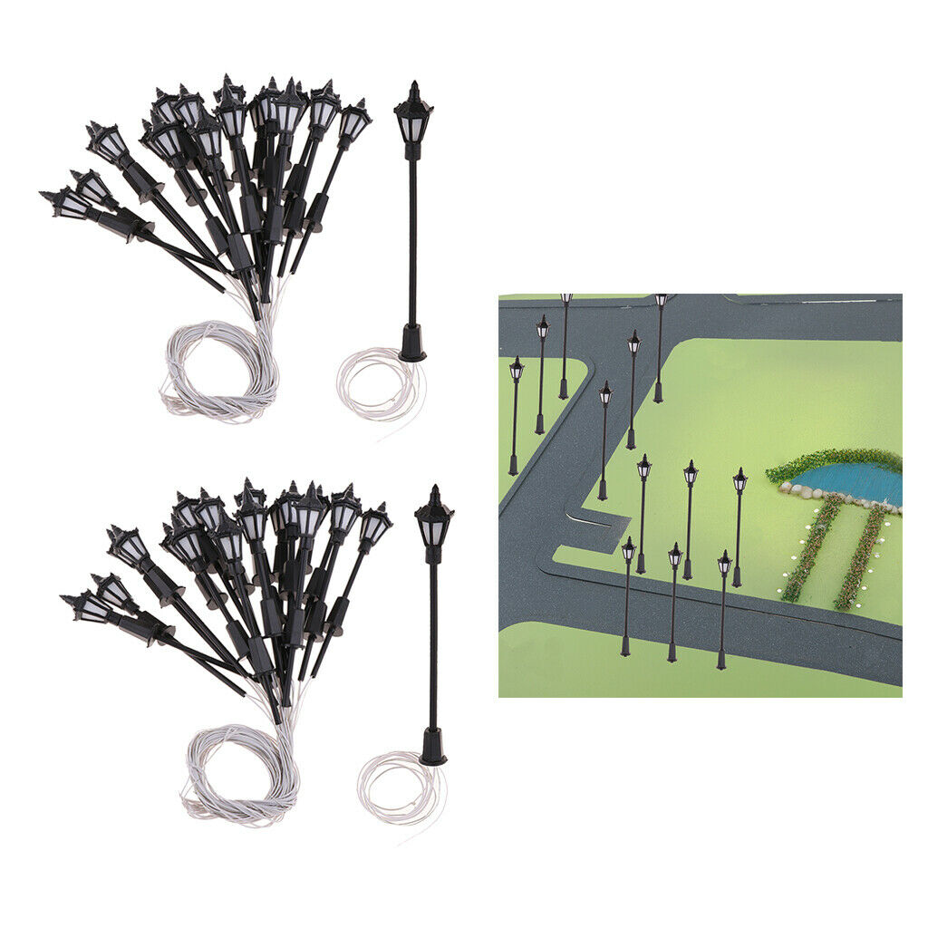Lamppost Street LED Lights HO 1:100 Guage Garden Yard Railway Scenery Layout