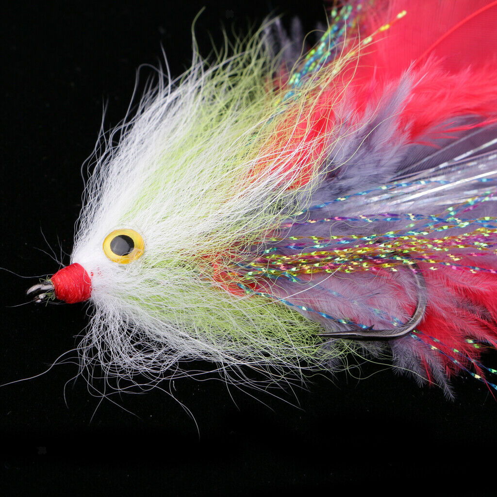 2 Pieces Fly Fishing Saltwater Flies Streamer Steelhead Salmon Striper Pike
