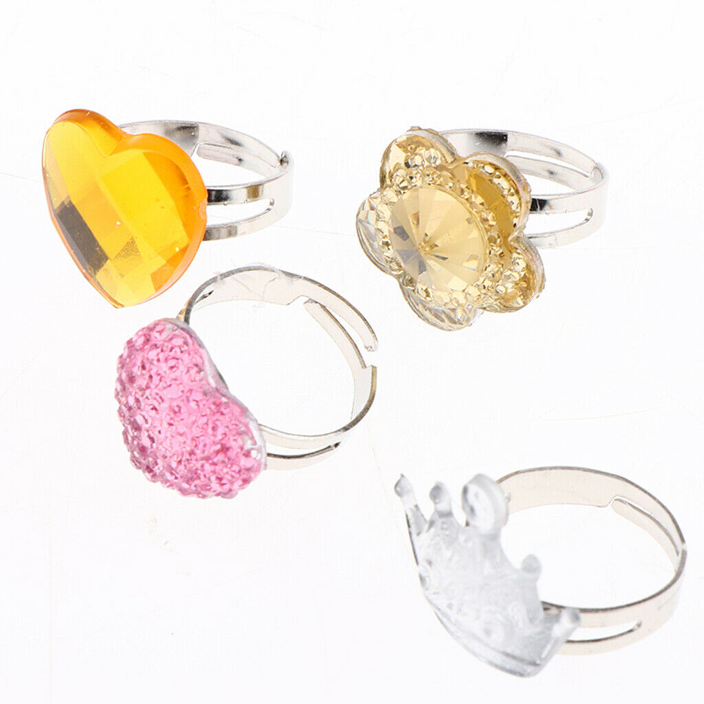 10pcs Kids Rings in Box, Cute Cartoon Ring, Rings for Little Girls