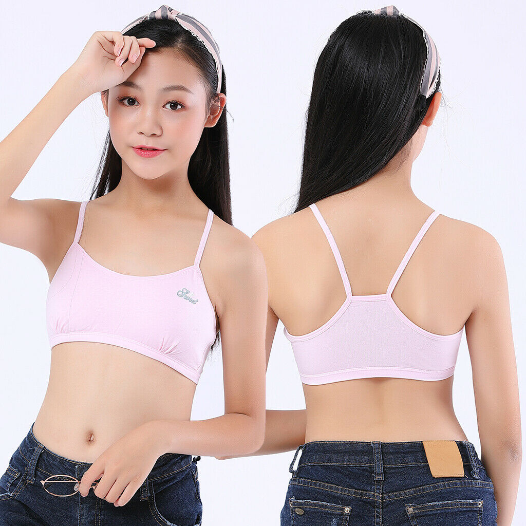 3 Pack Girl Soft Breathable Bra No Rims Training Vest Seamless Puberty Bra