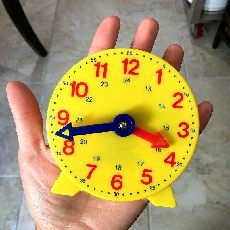4 Inch Montessori Student Learning Clock Time Teacher Gear Clock 12/24 Hour