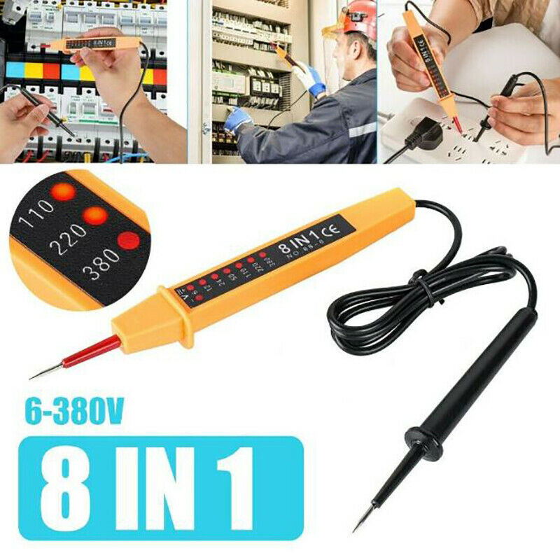 8 IN 1 6V-380V Voltage Tester Pen AC DC Volt Alert Power Detector SensorP WF