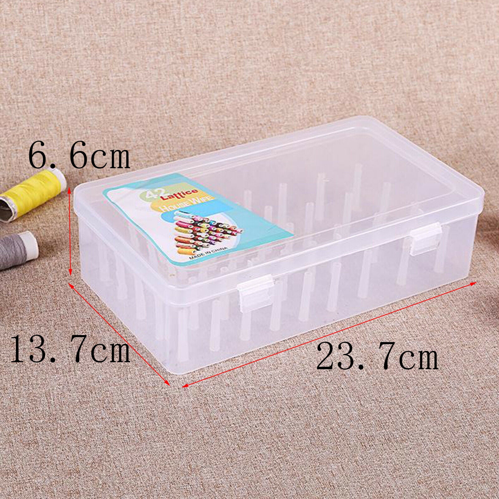 Portable Empty Case Holder Box Container 42 Spools Pole for Sew Threads Storager