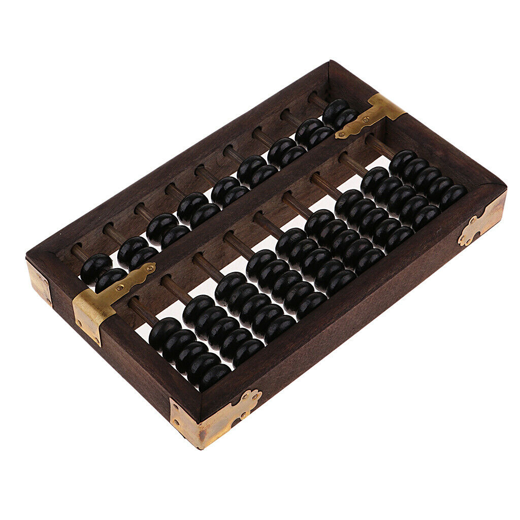 Chinese Abacus Wooden Abacus Soroban Arithmetic Calculation Tool 9 Digits