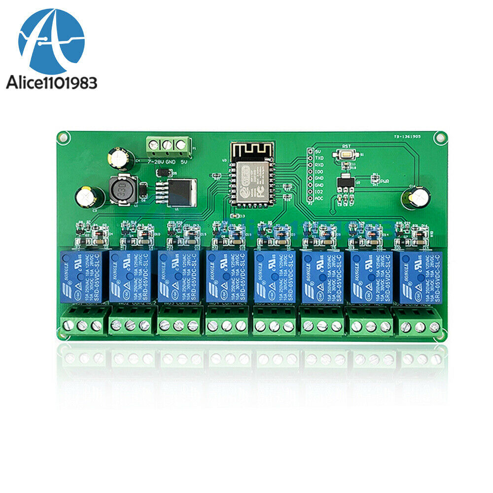 DC 5V DC 7-28V ESP8266 WIFI 8 Channel Relay Module ESP-12F Development Board