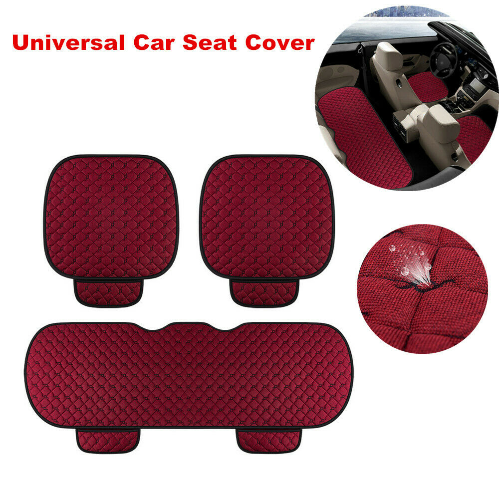 3PCS Full Set Car Seat Cover Breathable Cushion Four Season Front Rear Mat Pads