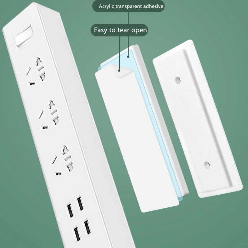 Self-Adhesive Power Strip Holder Fixator-Wall-Mounted Socket Cable Fixe Lt