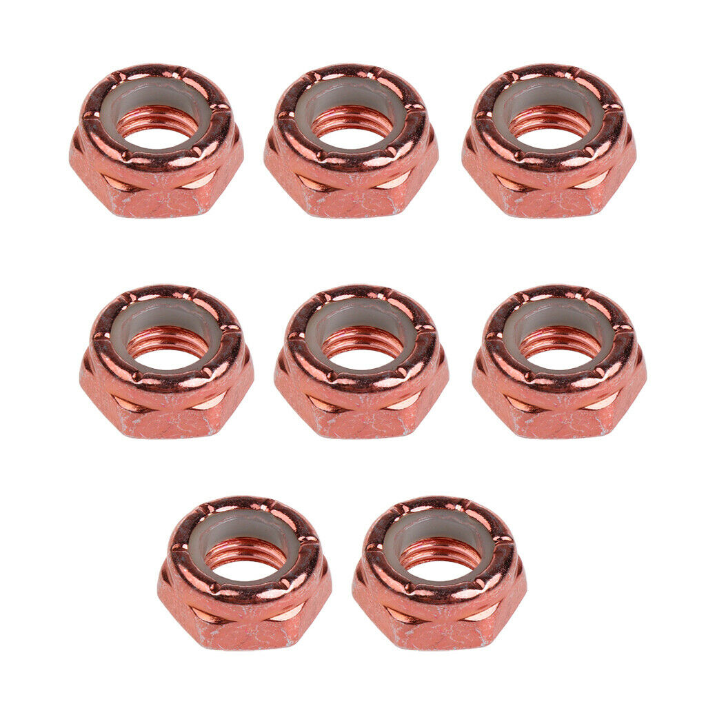 8pcs Skateboard Replacement Truck Axle Screw Nuts Longboard Parts Chocolate