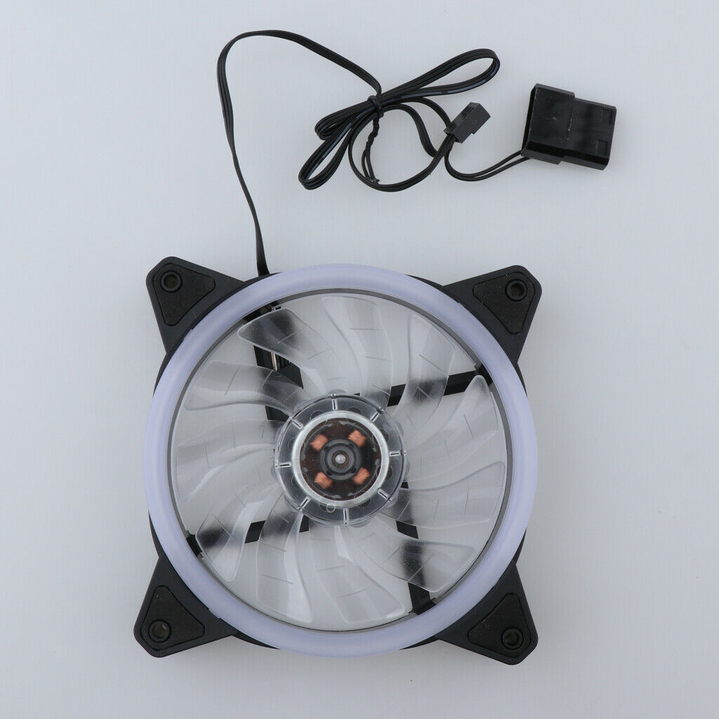 3Piece 12CM 12V DC 4-Pin/3-Pin LED Cooling Fan for Computer Case, Low-Noise