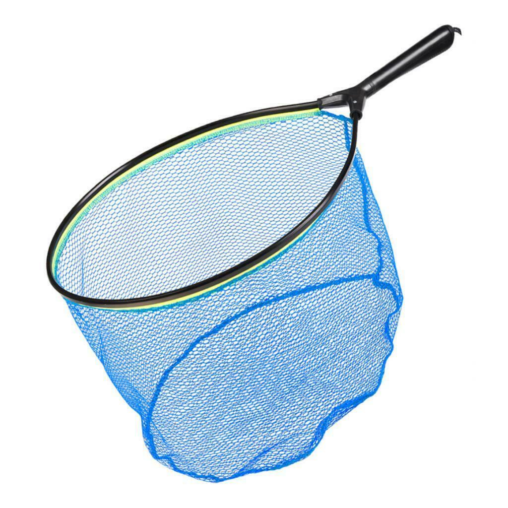 Fishing Landing Net Fish Net Fly Fishing with Aluminium Alloy Handle Blue