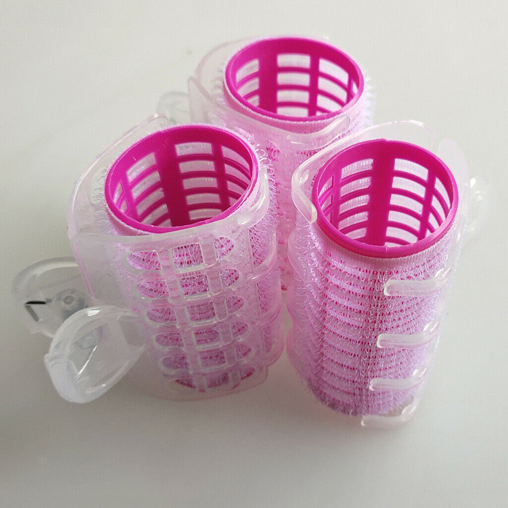 Magic Rollers Cling Stick Hair Curler Curls Wave Styling Salon Tool Pink