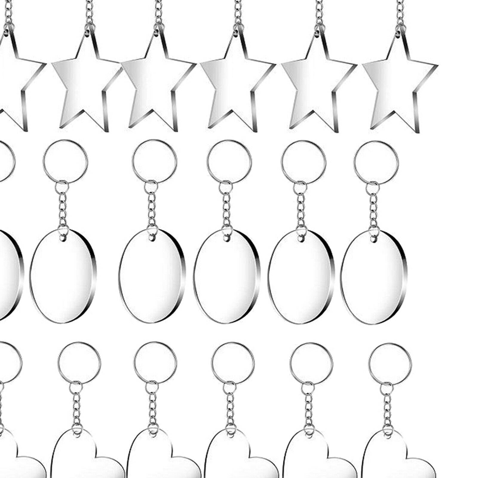 24 Sets Keychain Tassels Transparent Acrylic Keychain Leather Tassels Pendants