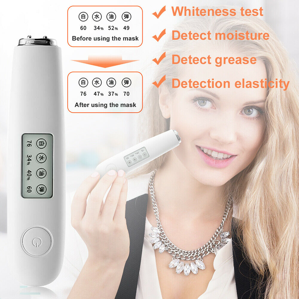 Portable Digital LCD Facial Moisture Water Oil Analyzer Tester Monitor Skin Care
