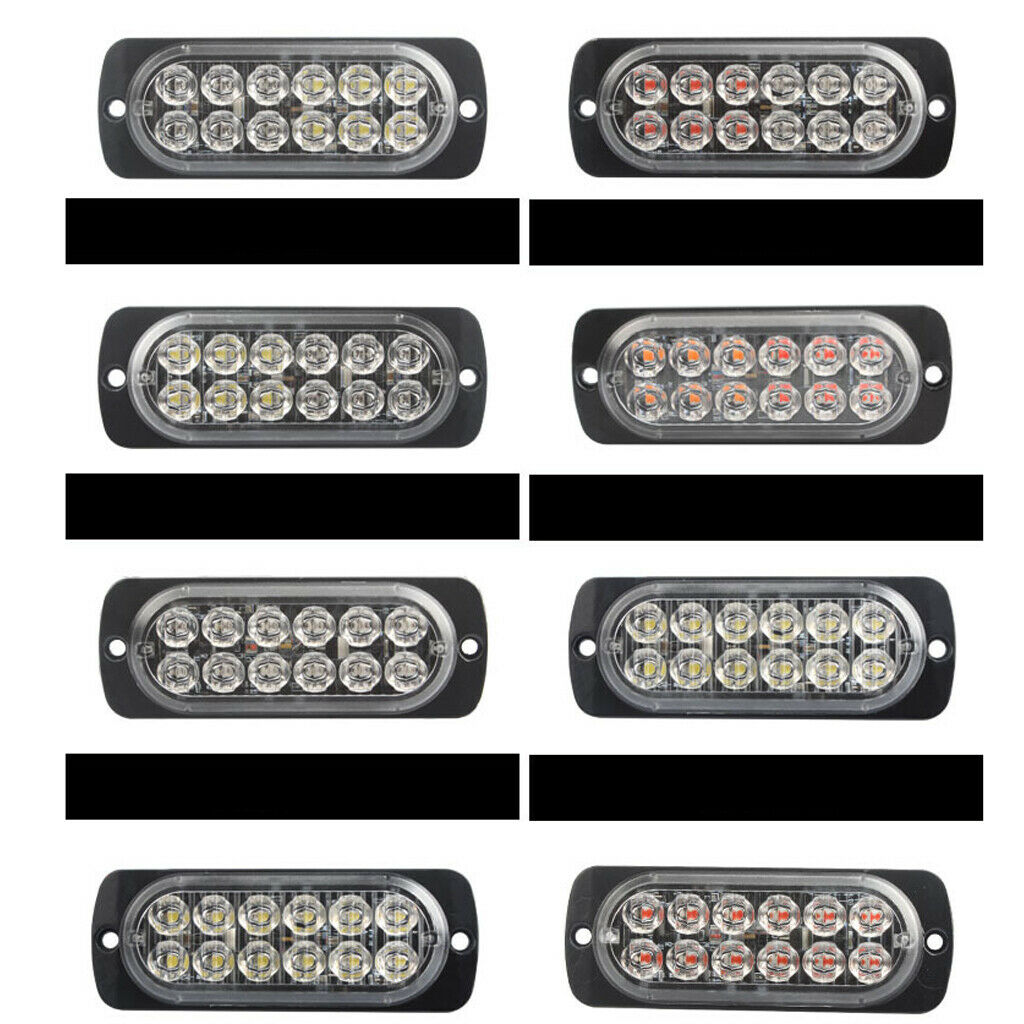 Car SUV 12 LED Strobe Flash Light Bar Dash Police Lamp  Amber